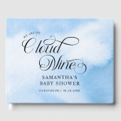 Moderne Waterverf Blauwe Wolk Negen Baby shower Gastenboek (Voorkant)