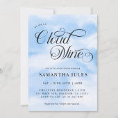 Moderne Waterverf Blauwe Wolk Negen Baby shower Kaart (Voorkant)