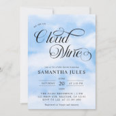 Moderne Waterverf Blauwe Wolk Negen Baby shower Kaart (Voorkant)