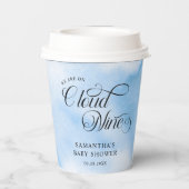 Moderne Waterverf Blauwe Wolk Negen Baby shower Papieren Bekers (Achterkant)