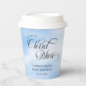 Moderne Waterverf Blauwe Wolk Negen Baby shower Papieren Bekers (Voorkant)