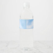 Moderne Waterverf Blauwe Wolk Negen Baby shower Waterfles Etiket (Achterkant)