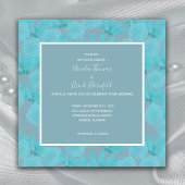 Moderne Waterverf Blauwgroen blauw Floral Design W Kaart