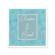 Moderne Waterverf Blauwgroen blauw Floral Design W
