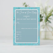 Moderne Waterverf Blauwgroen blauw ontwerp RSVP Kaartje (Staand voorkant)