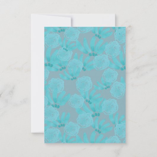 Moderne Waterverf Blauwgroen blauw ontwerp RSVP Kaartje (Achterkant)