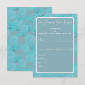 Moderne Waterverf Blauwgroen blauw ontwerp RSVP Kaartje (Voorkant / Achterkant)