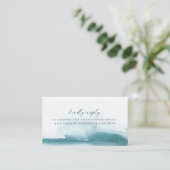 Moderne Waterverf | Blauwgroen bruiloft Website RS Informatiekaartje (Staand voorkant)