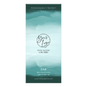 Moderne Waterverf Blauwgroen Business Salon prijsl Reclamekaart (Achterkant)