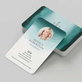 Moderne Waterverf Blauwgroen Designer Foto Elegant Visitekaartje