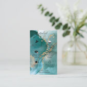 Moderne Waterverf Blauwgroen etherische olie Visitekaartje (Staand voorkant)