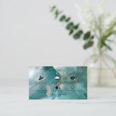 Moderne Waterverf Blauwgroen etherische olie Visitekaartje (Staand voorkant)