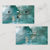 Moderne Waterverf Blauwgroen etherische olie Visitekaartje (Voorkant / Achterkant)