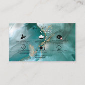 Moderne Waterverf Blauwgroen etherische olie Visitekaartje (Voorkant)