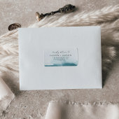 Moderne Waterverf Blauwgroen huwelijk RSVP-adresla Etiket