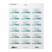 Moderne Waterverf Blauwgroen huwelijk RSVP-adresla Etiket (Full Sheet)