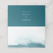 Moderne Waterverf | Blauwgroen Kaarten met een buf Plaatskaartje (Buitenkant ongevouwen)