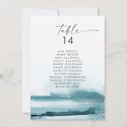 Moderne Waterverf | Blauwgroen Kaarten van de stoe (Achterkant)