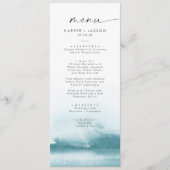 Moderne Waterverf | Blauwgroen menu Binddromen (Voorkant)