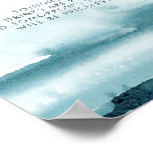 Moderne Waterverf | Blauwgroen openbordeken Poster (Hoek)