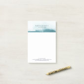 Moderne Waterverf | Blauwgroen Post-it opmerkingen Post-it® Notes (Op bureau)