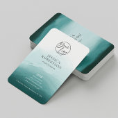 Moderne Waterverf Blauwgroen professionele Logo Visitekaartje