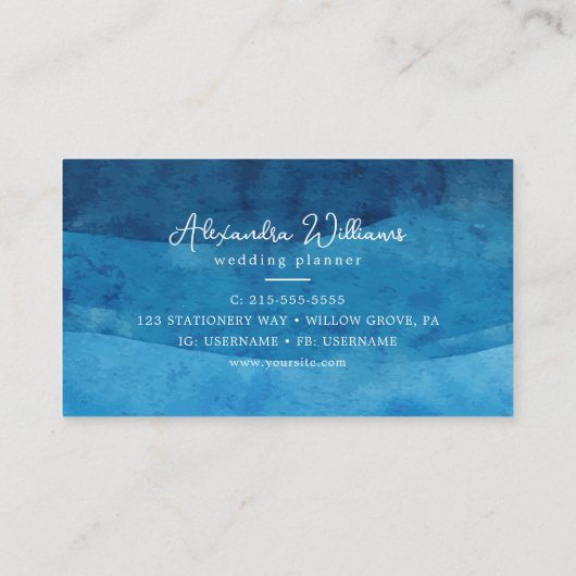 Moderne Waterverf | BLAUWGROEN VISITEKAARTJE (Achterkant)