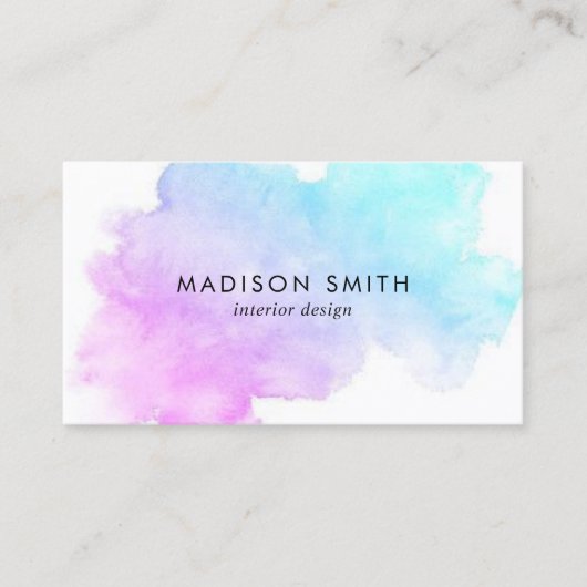 Moderne Waterverf | BLAUWGROEN VISITEKAARTJE (Voorkant)