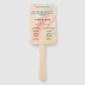 Moderne Waterverf | Blauwgroen weddenschapsprogram Handwaaier (Achterkant)