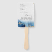 Moderne Waterverf | Blauwgroen weddenschapsprogram Handwaaier (Voorkant)