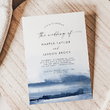 Moderne Waterverf | Blauwte uitnodiging