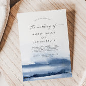 Moderne Waterverf | Blauwte uitnodiging