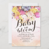 Moderne Waterverf Bloem Baby shower Baby Bloom Kaart (Voorkant)