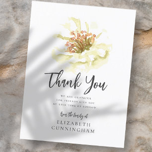 Moderne waterverf bloem botanische herdenking dank briefkaart