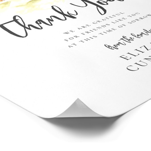 Moderne waterverf bloem botanische herdenking dank poster (Hoek)