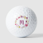 Moderne Waterverf bloem Golfballen (Voorkant)