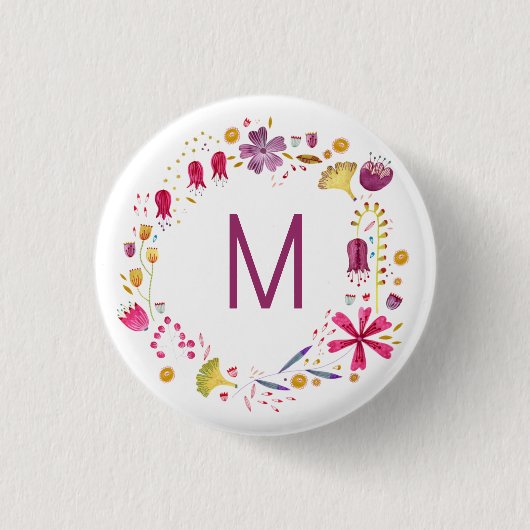 Moderne Waterverf bloem Ronde Button 3,2 Cm (Voorkant)