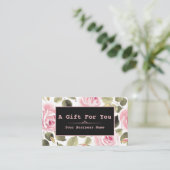 Moderne Waterverf Bloem Roos Zwart Make-up Artist Klantenkaartje (Staand voorkant)