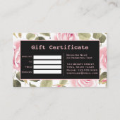 Moderne Waterverf Bloem Roos Zwart Make-up Artist Klantenkaartje (Achterkant)