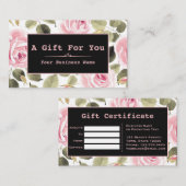 Moderne Waterverf Bloem Roos Zwart Make-up Artist Klantenkaartje (Voorkant / Achterkant)