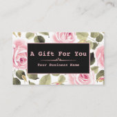 Moderne Waterverf Bloem Roos Zwart Make-up Artist Klantenkaartje (Voorkant)