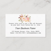 Moderne Waterverf Bloem Roze Goud Make-up Artiest Kortingskaartje (Achterkant)