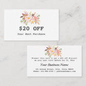 Moderne Waterverf Bloem Roze Goud Make-up Artiest Kortingskaartje (Voorkant / Achterkant)