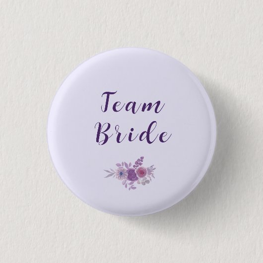 Moderne Waterverf Bloem Team Bruid Bruidsfeest Ronde Button 3,2 Cm (Voorkant)