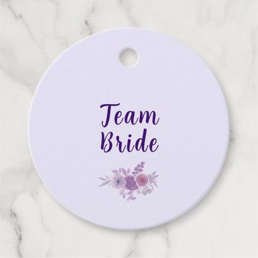 Moderne Waterverf Bloem Team Bruid Bruiloft Bridal Bedankjes Labels (Voorkant)