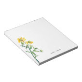 Moderne waterverf bloem wilde bloem personaliseren notitieblok (Schuin)