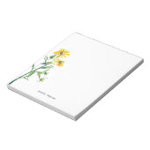 Moderne waterverf bloem wilde bloem personaliseren notitieblok (Linkerzijde)