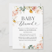 Moderne Waterverf Bloemen Baby Brunch Kaart (Voorkant)