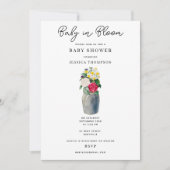 Moderne Waterverf Bloemen Baby in Bloom Baby showe Kaart (Voorkant)