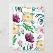 Moderne Waterverf Bloemen Bewaar de Datum Kaart (Achterkant)